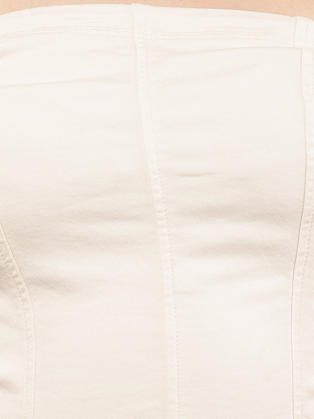Women Cream Off-Shoulder Sleeveless Tube Top - Image 5