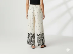 Women Cream Wide-Leg Plazzo Pants - Image 2