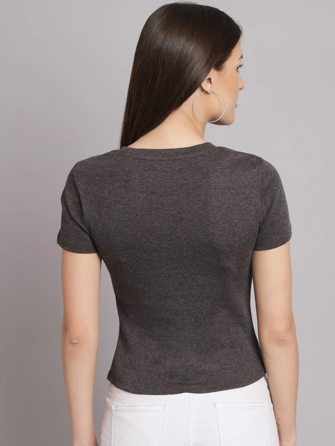 Women Dark Grey T Shirt - Image 5