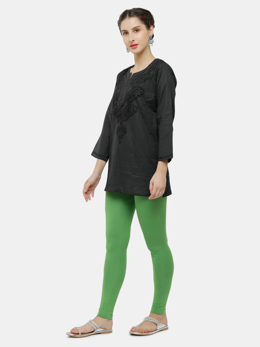 Women Green Casual Leggings - Image 4