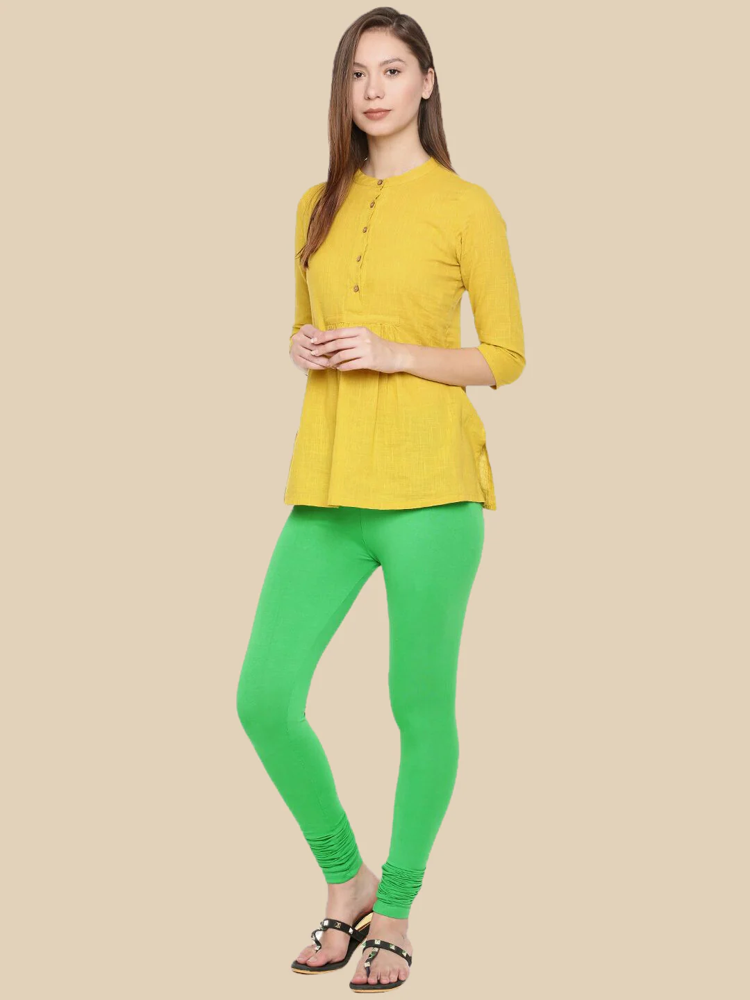 Women Green Casual Leggings
