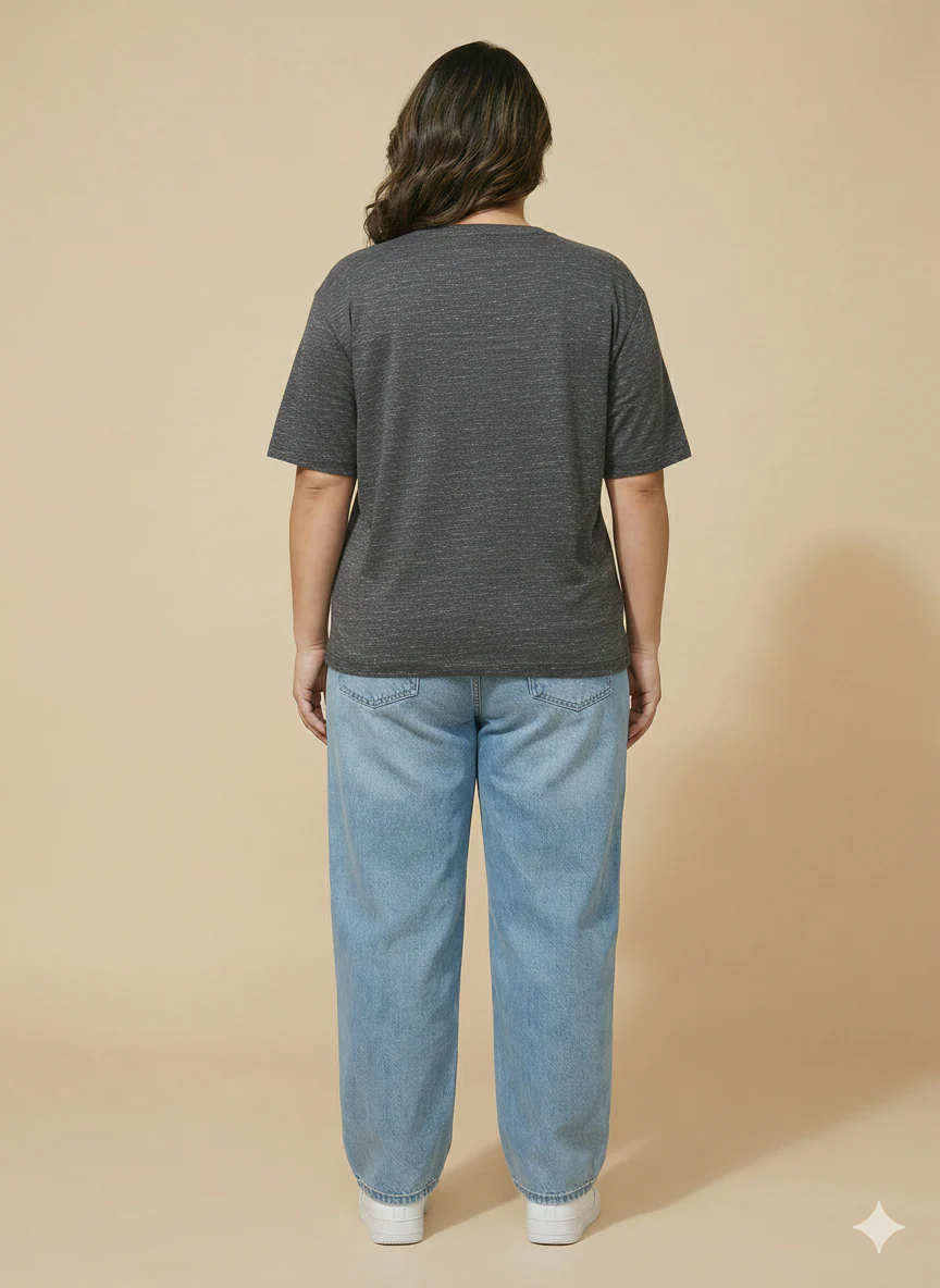 Women Grey Over-Sized T-Shirt - Image 2