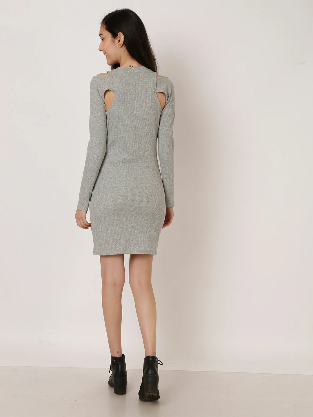 Women Grey Party Dress - Image 3