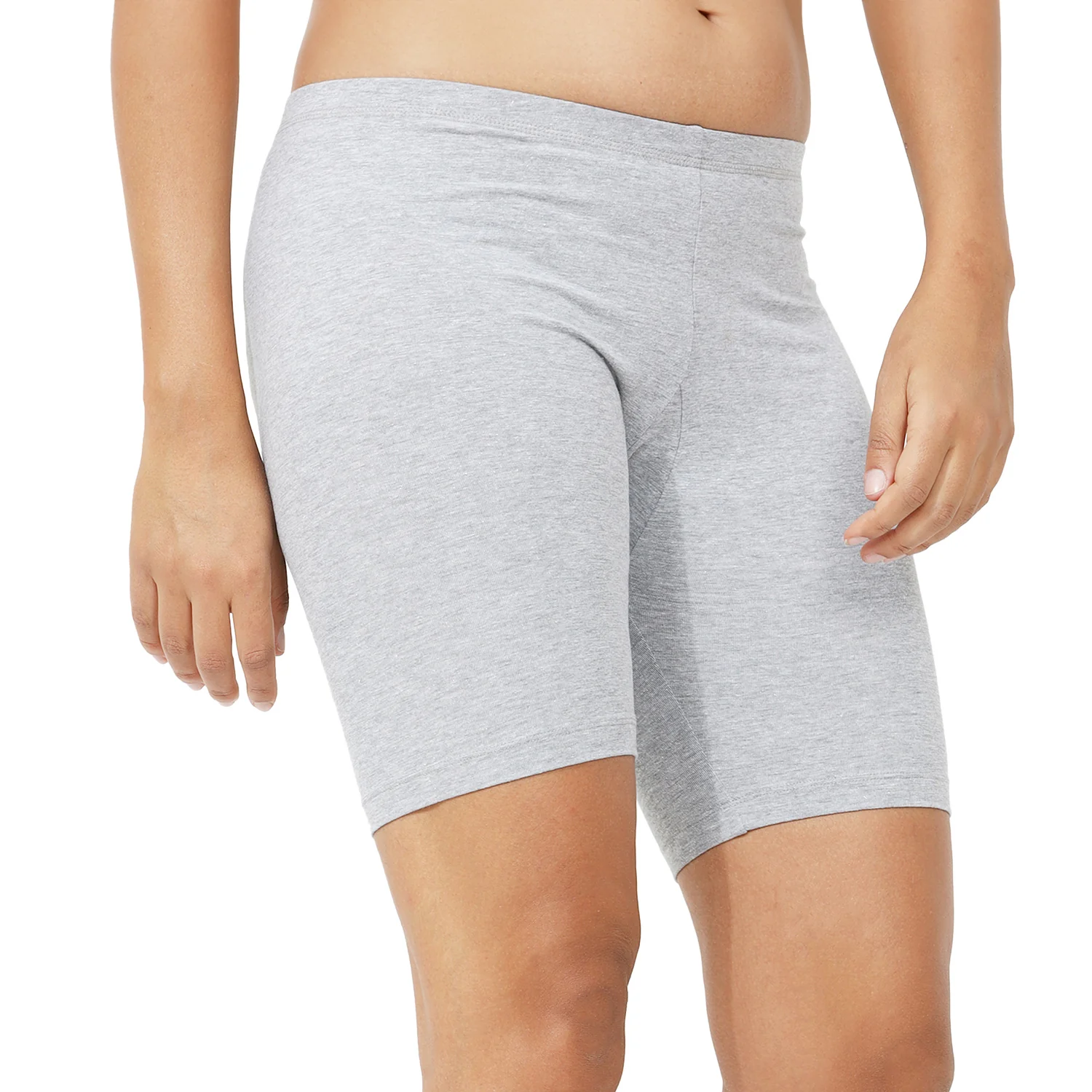 Women Grey Thigh Length Cycling Shorts - Image 3