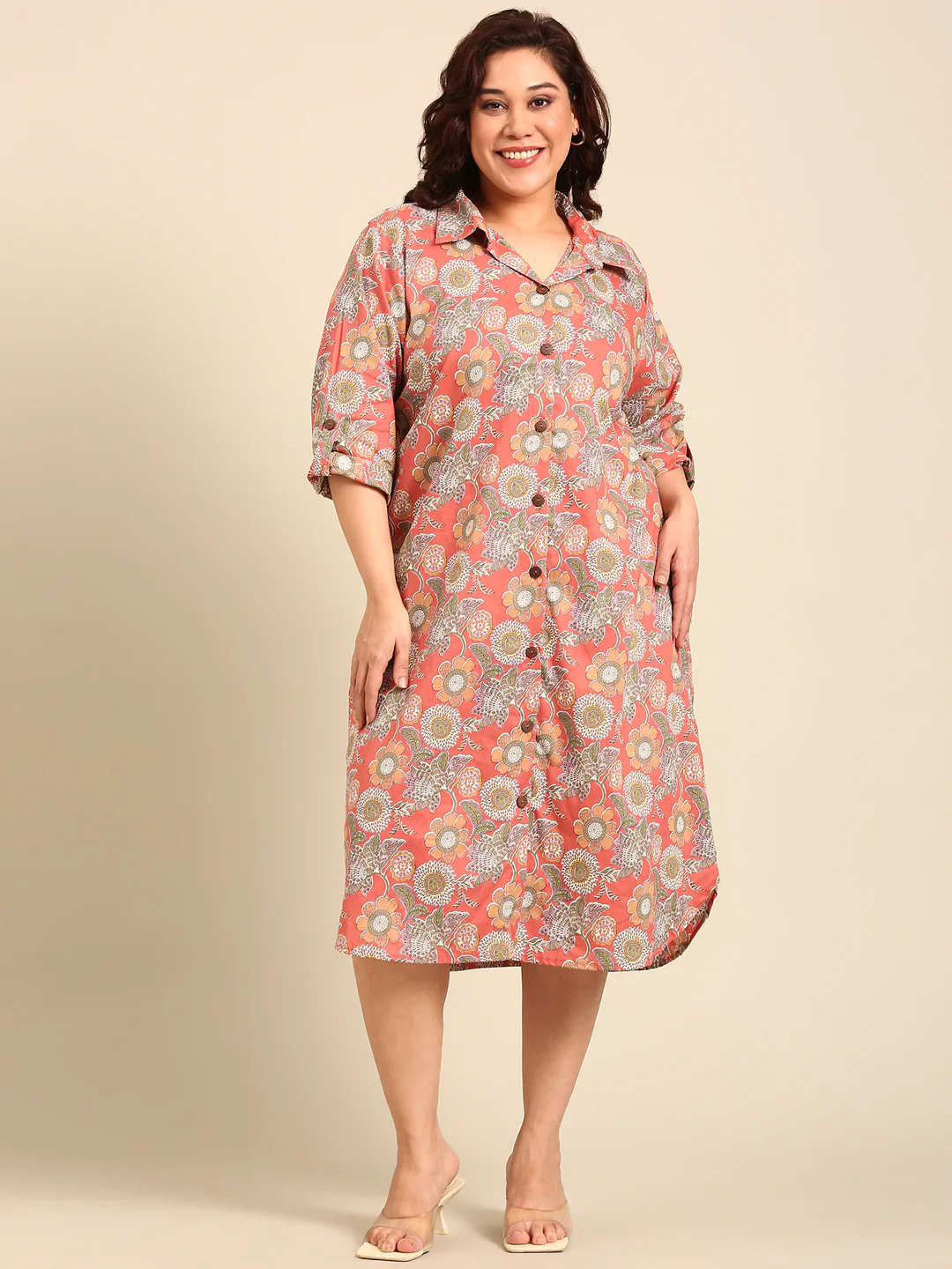 Women Indo Western Printed Shirt Dress