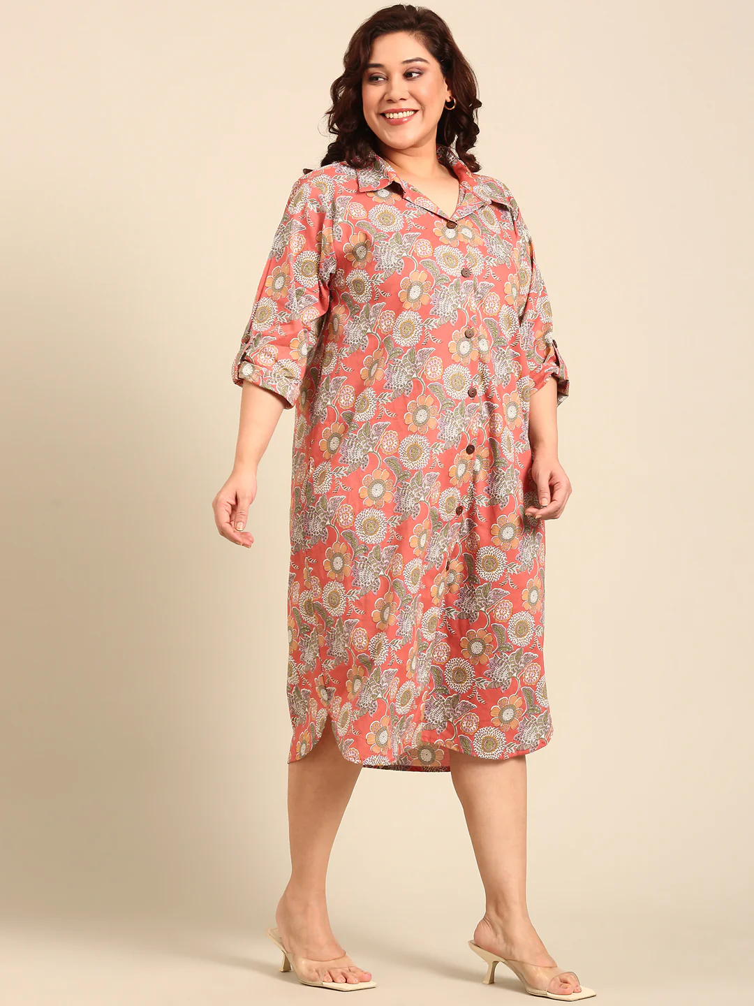 Women Indo Western Printed Shirt Dress - Image 5