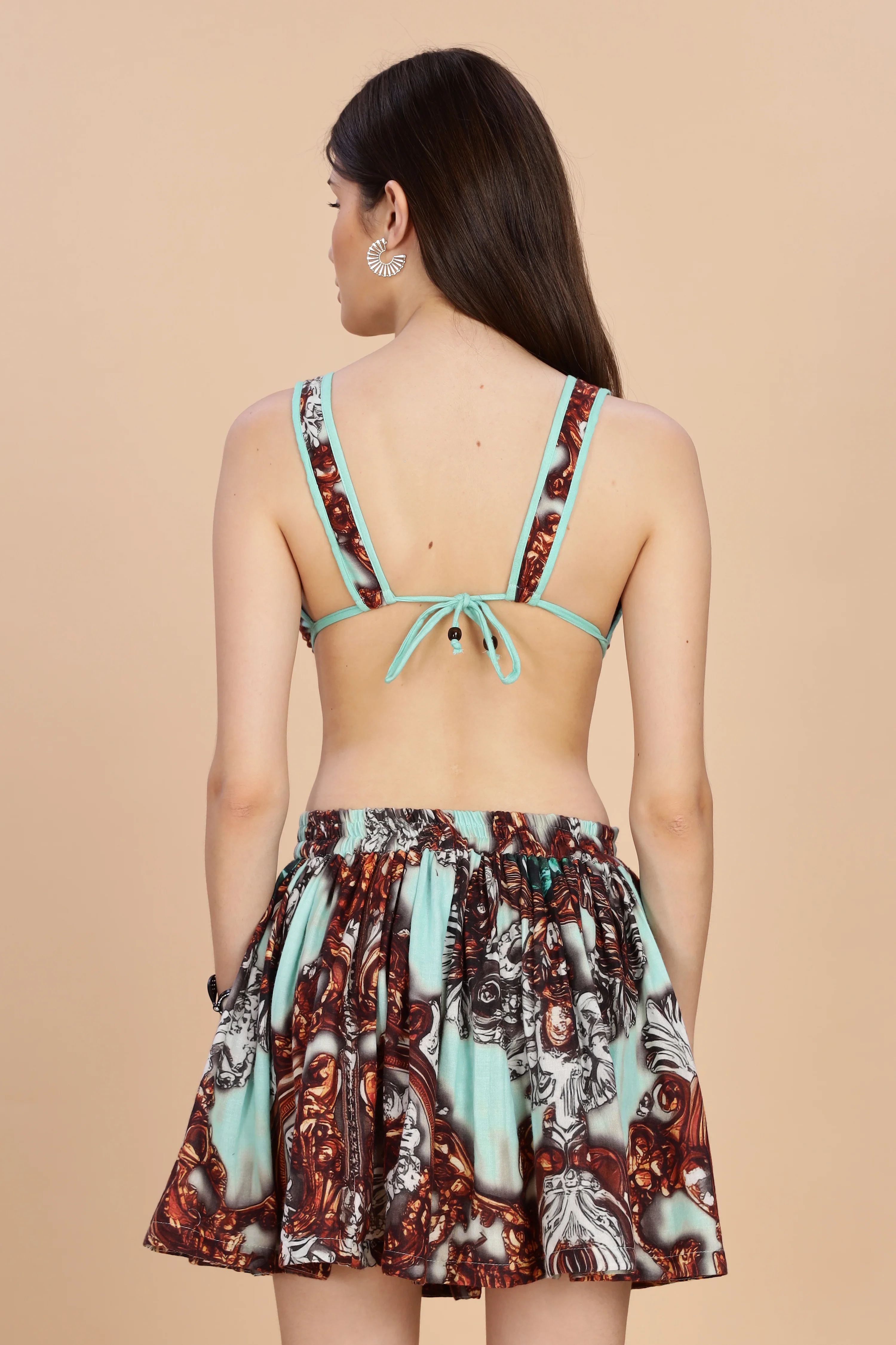 Women Jade Short Gauge Cotton Skirt - Image 2