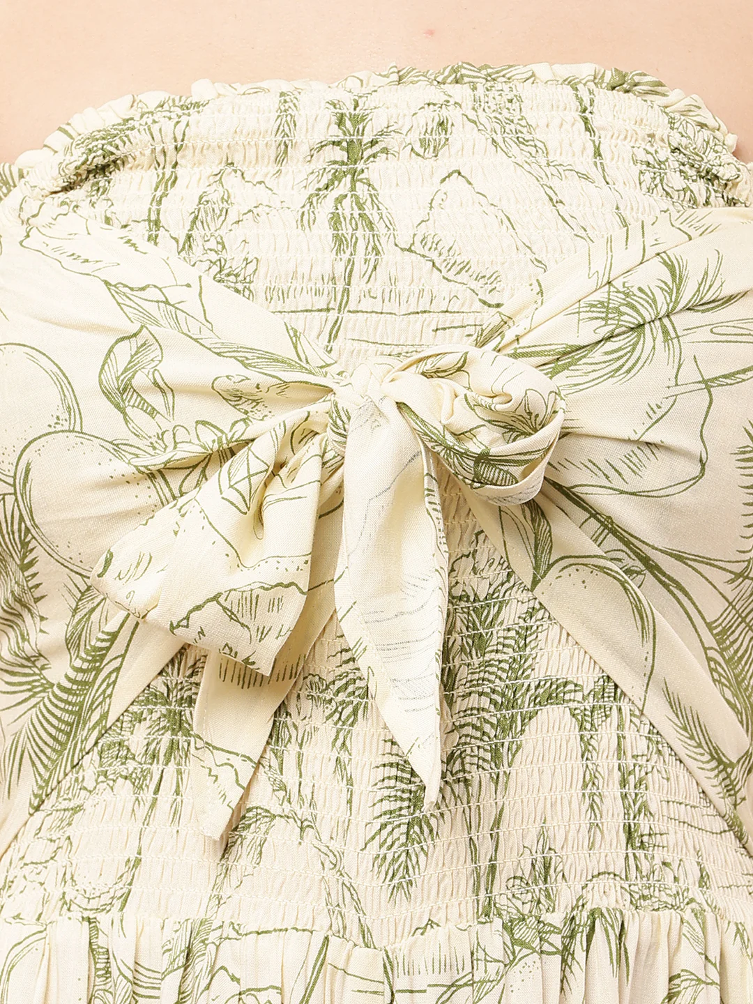 Women Lemon Printed Off-Shoulder Rayon Jumpsuit - Image 5