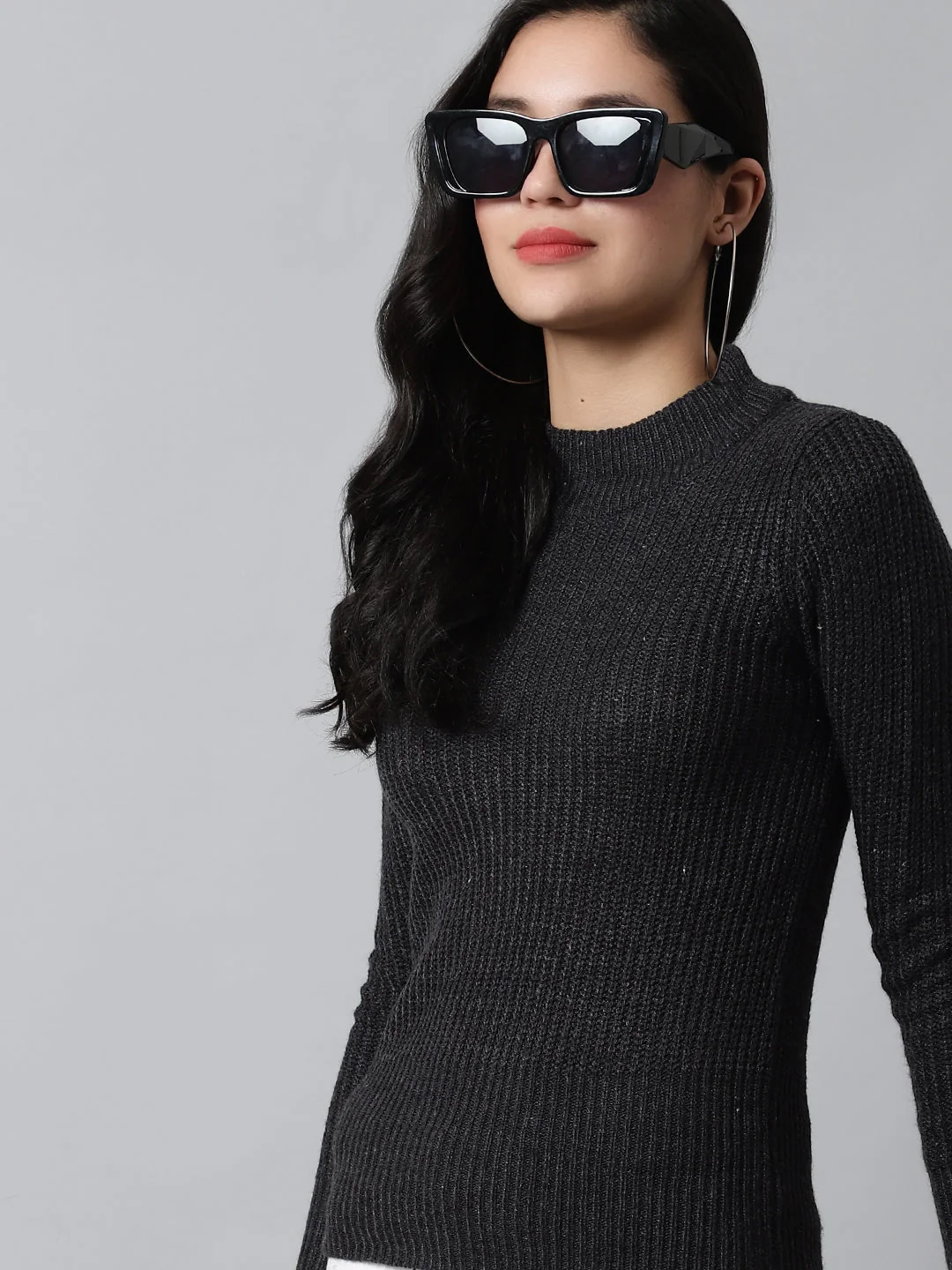 Women Metallic Thread Sweater - Image 4
