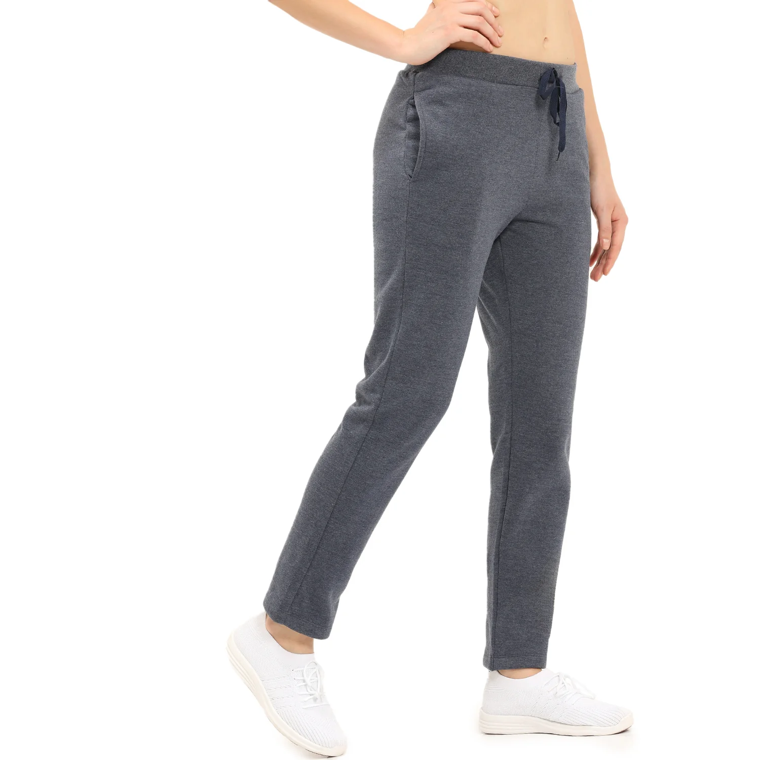 Women Blue Ankle Length Fleece Track Pant - Image 4