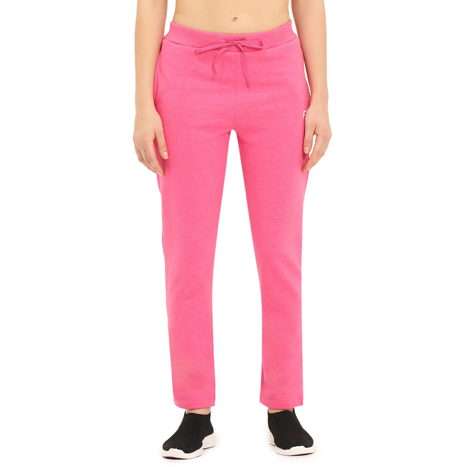 Women Pink Ankle Length Fleece Track Pant