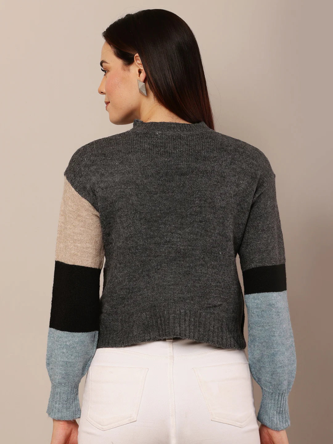 Women Multicolour Round Neck Sweater - Image 5