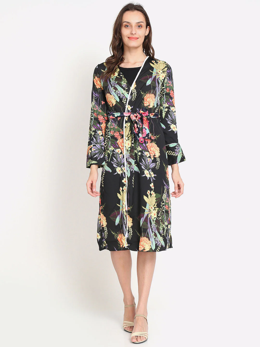 Women Multicolour Wrap Dress - Image 6