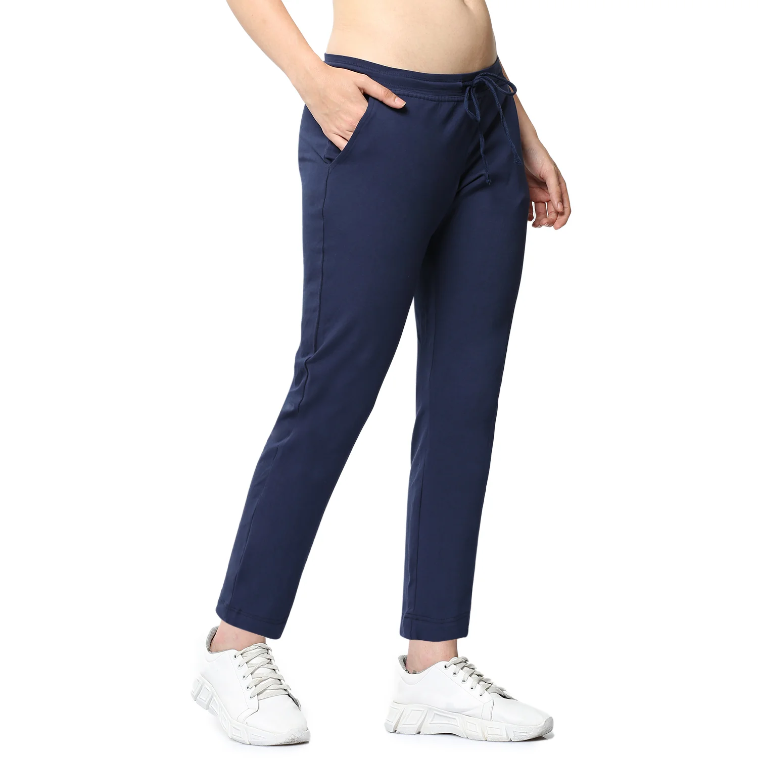 Women Navy Ankle Length Track Pant - Image 3