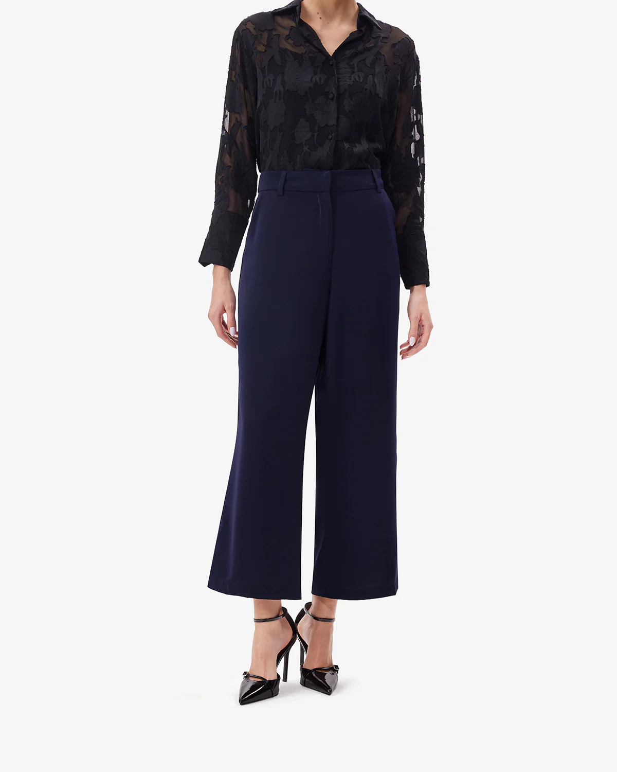 Women Navy BreezeFlow Wide Leg Pants