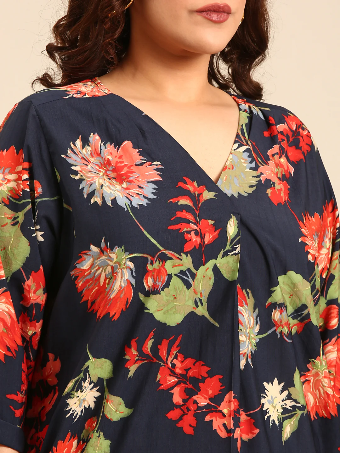 Women Navy Floral Top - Image 4