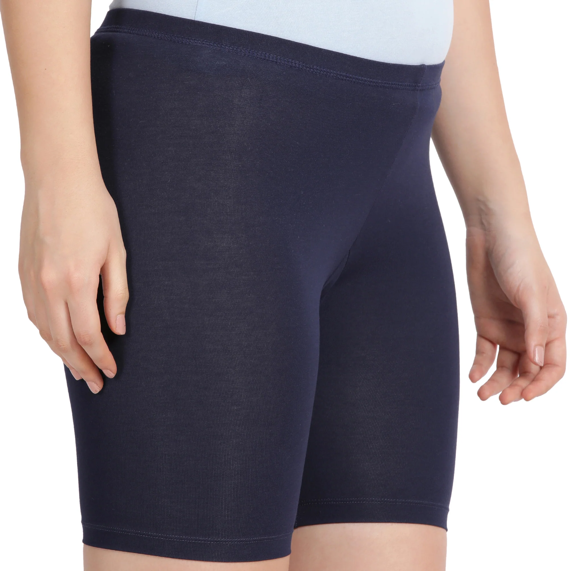 Women Navy Thigh Length Cycling Shorts - Image 6
