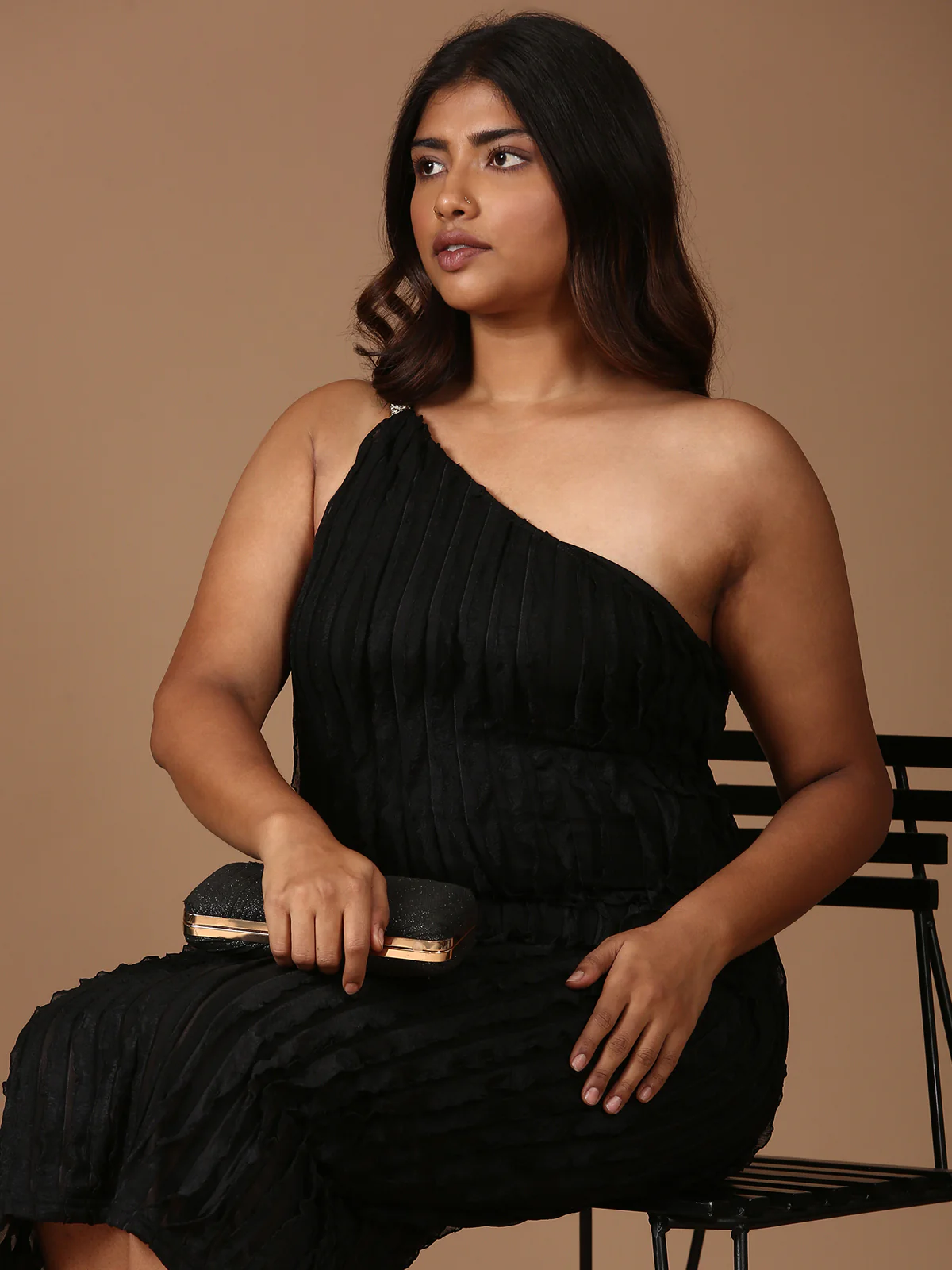 Women One-Shoulder Ruffle Dress - Image 2
