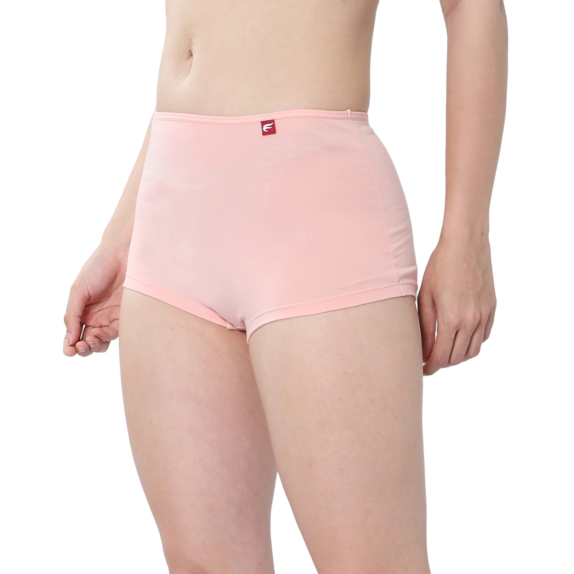 Women Peach Midrise Comfort Boyshorts - Image 3