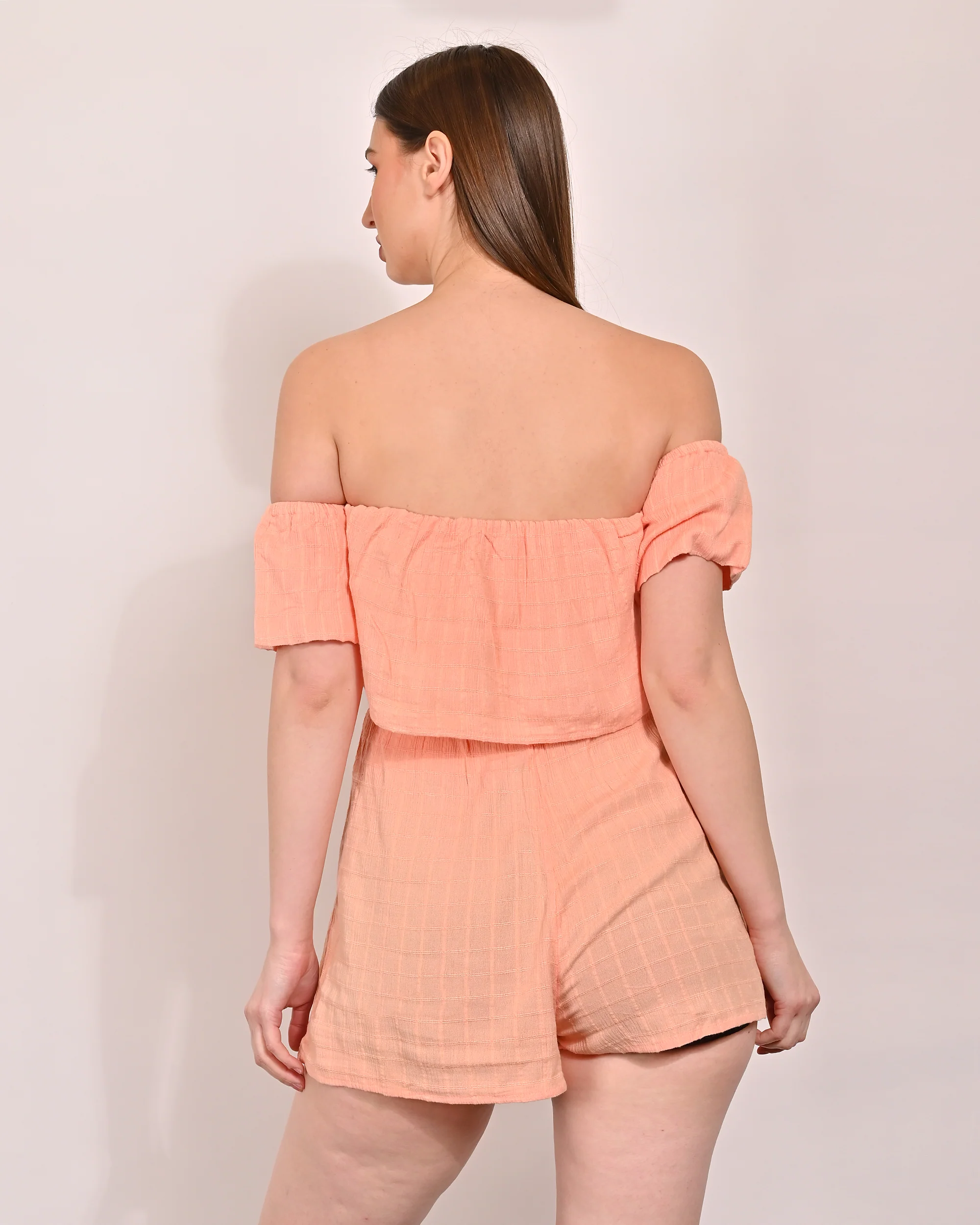 Women Pink Off Shoulder Jumpsuit - Image 3