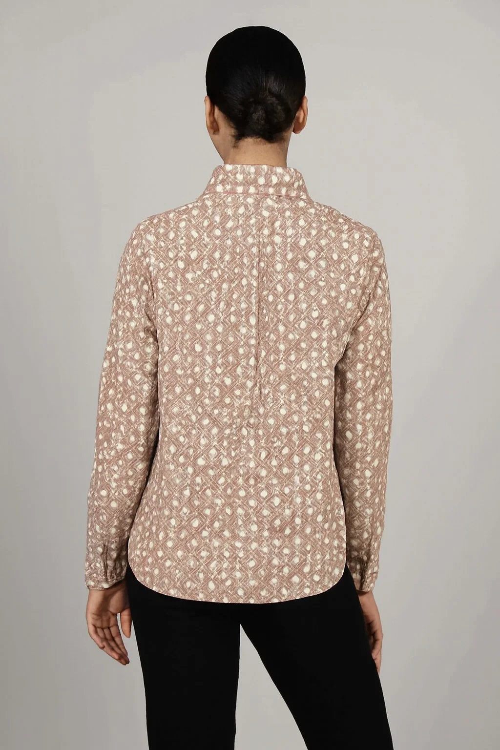 Women Polyester Rust Printed Shirt - Image 2