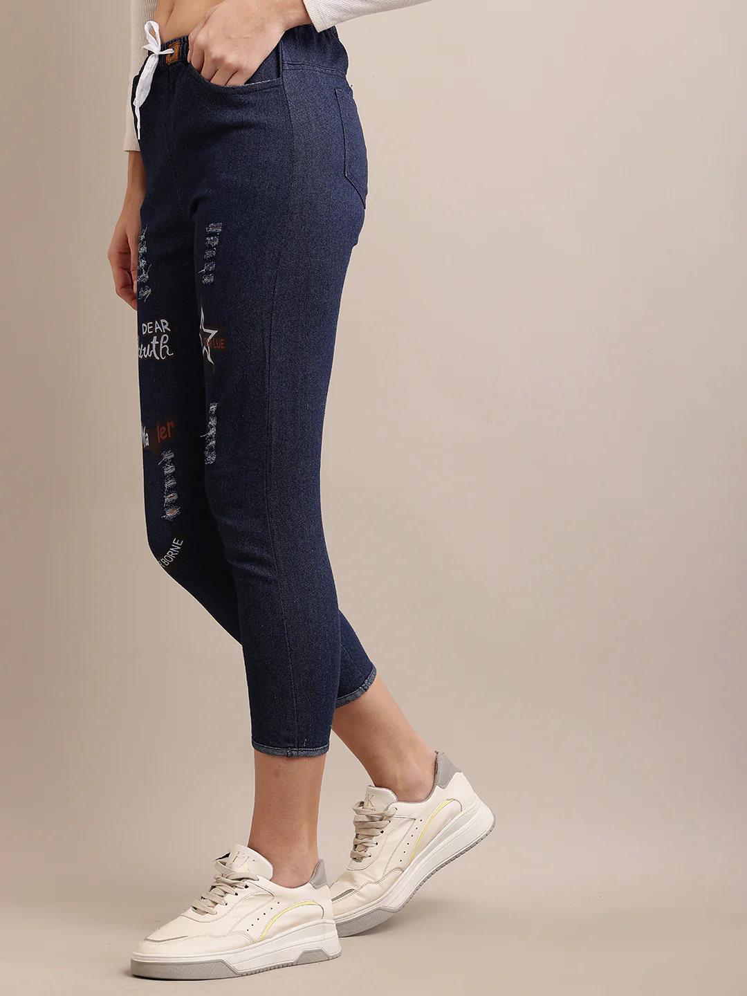 Women Printed Elastic Waist Pants - Image 3