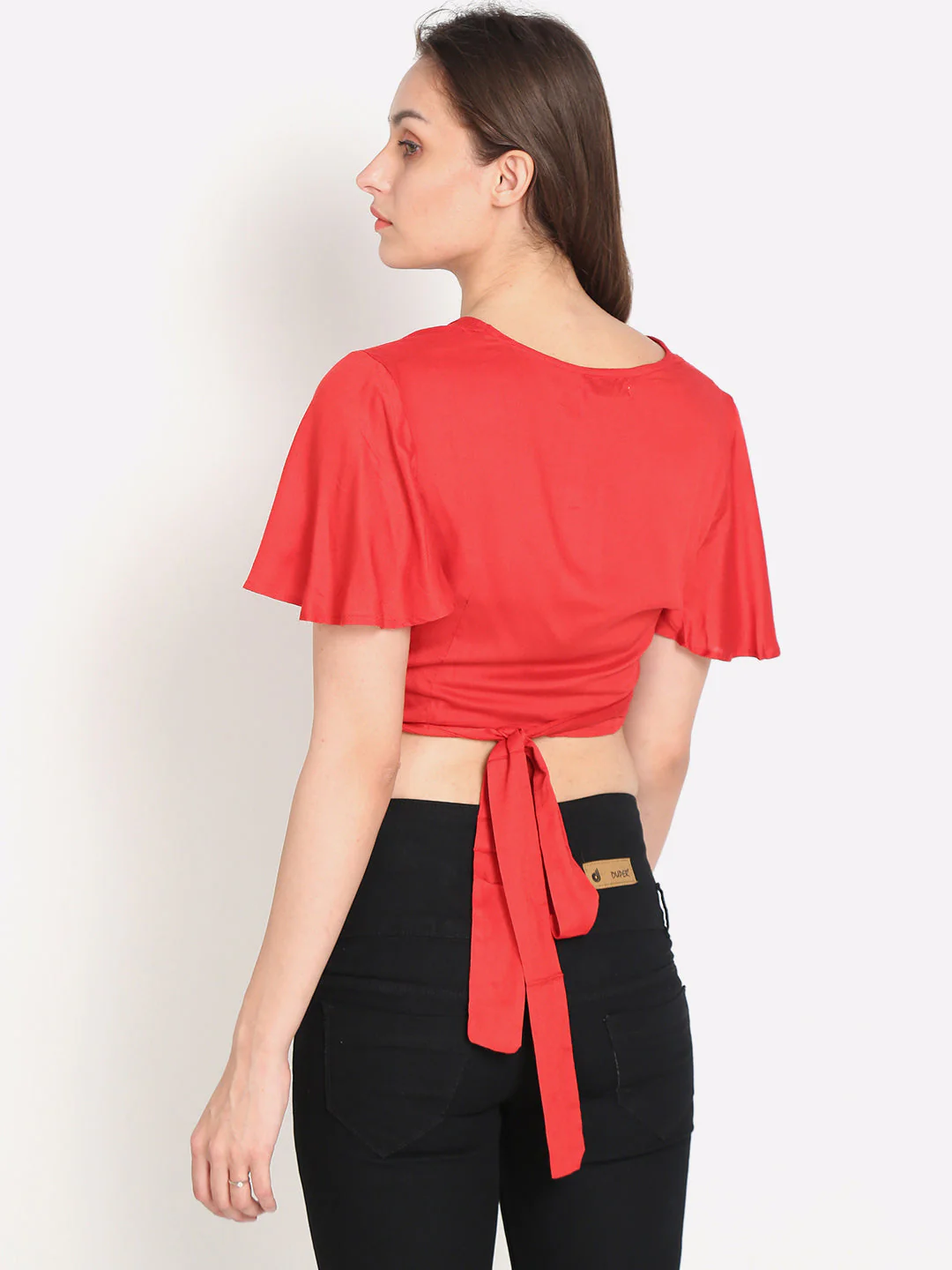 Women Red Crop Top - Image 5