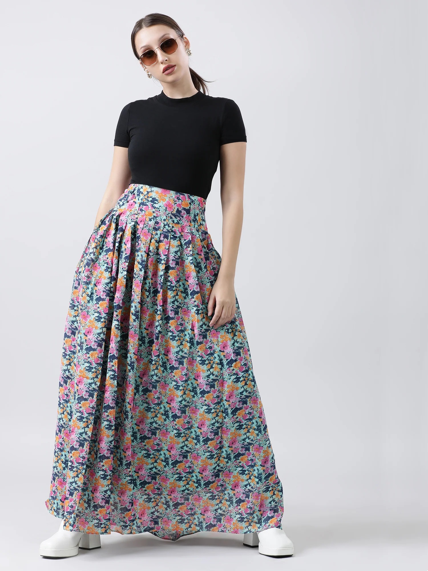 Women Floral Maxi Skirt