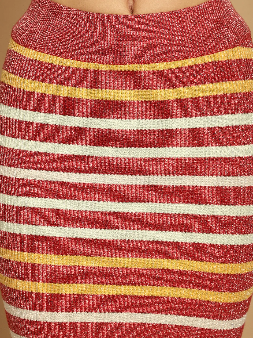Women Striped Knit Skirt Set - Image 7