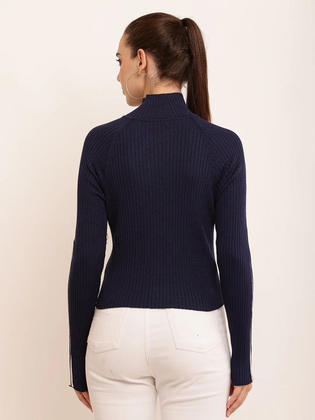 Women Textured Ribbed Sweater - Image 5