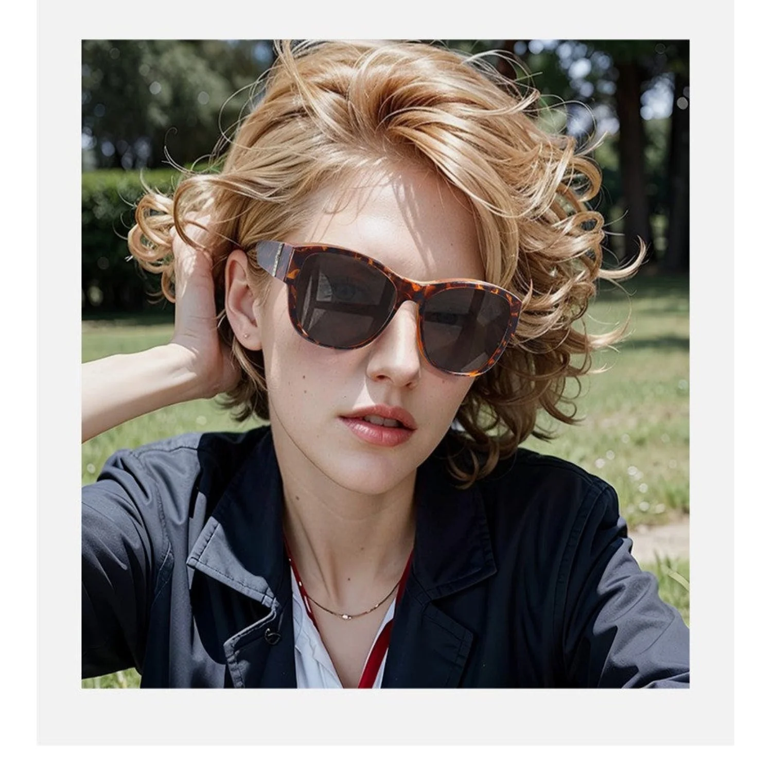 Women Tortoiseshell Gradient Oversized Square Sunglasses