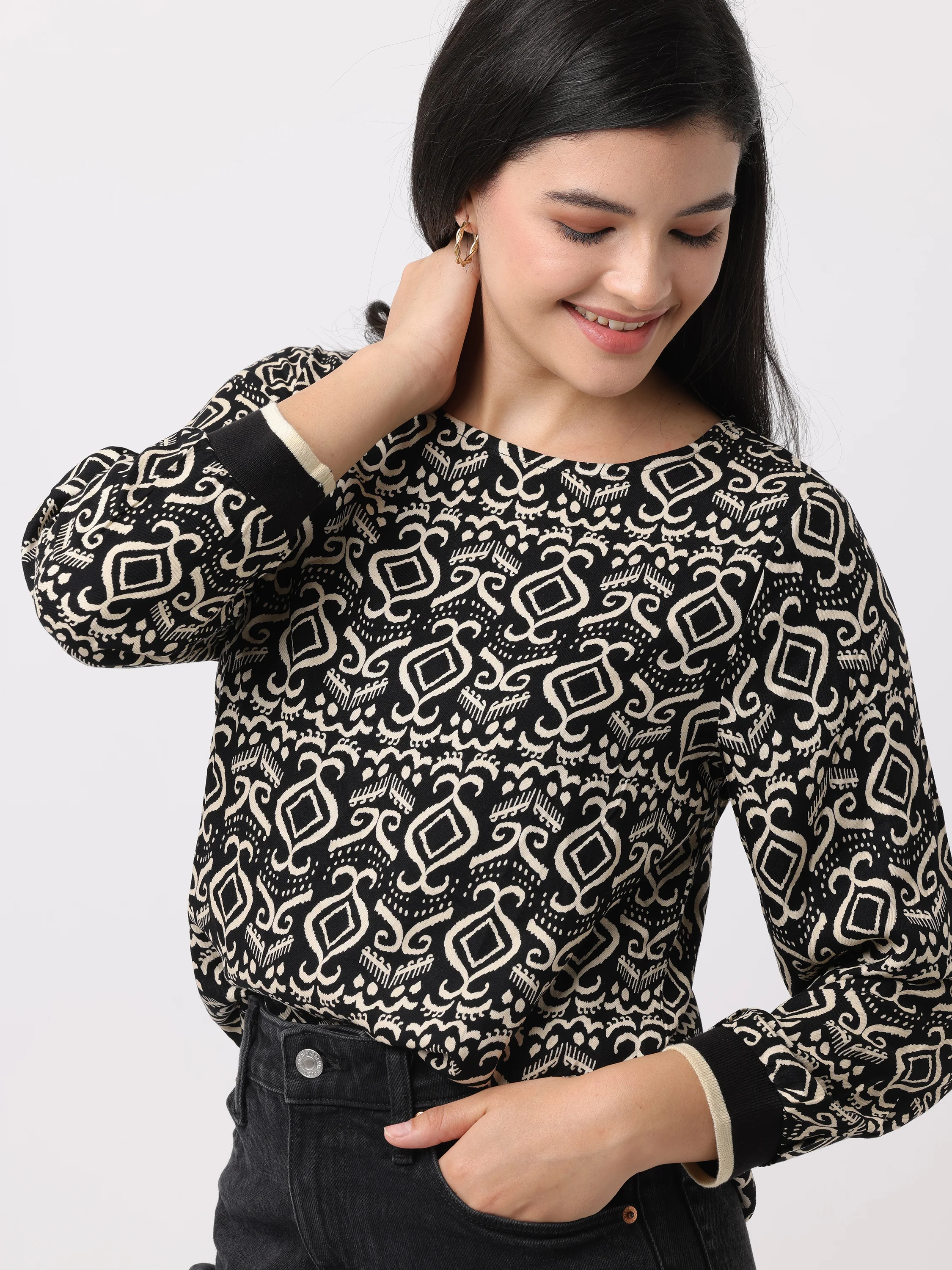 Women Viscose Cool Black Top