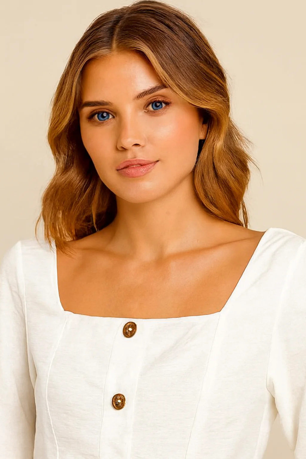 Women White Button Front Top - Image 5