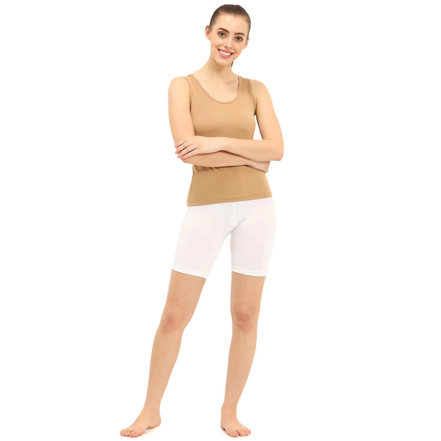 Women White Cycling Shorts - Image 5