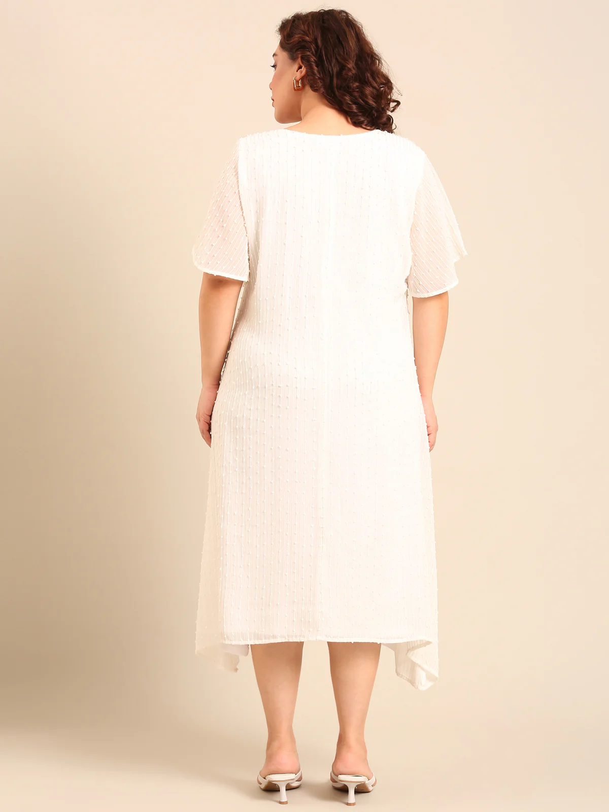 Women White A-Line Dress - Image 2