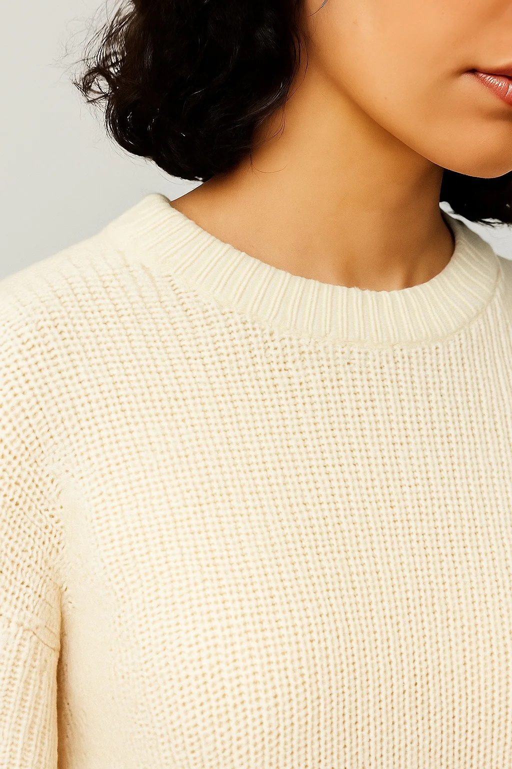 Women White Full Sleeve Sweater - Image 4