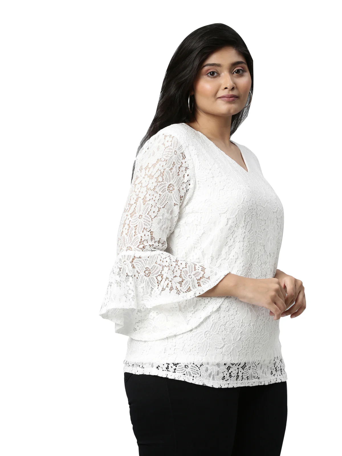 Women White Lace Top - Image 5