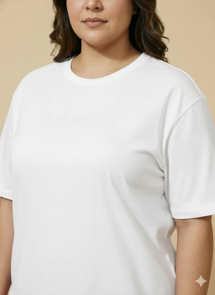 Women White Over-Sized T-Shirt - Image 3