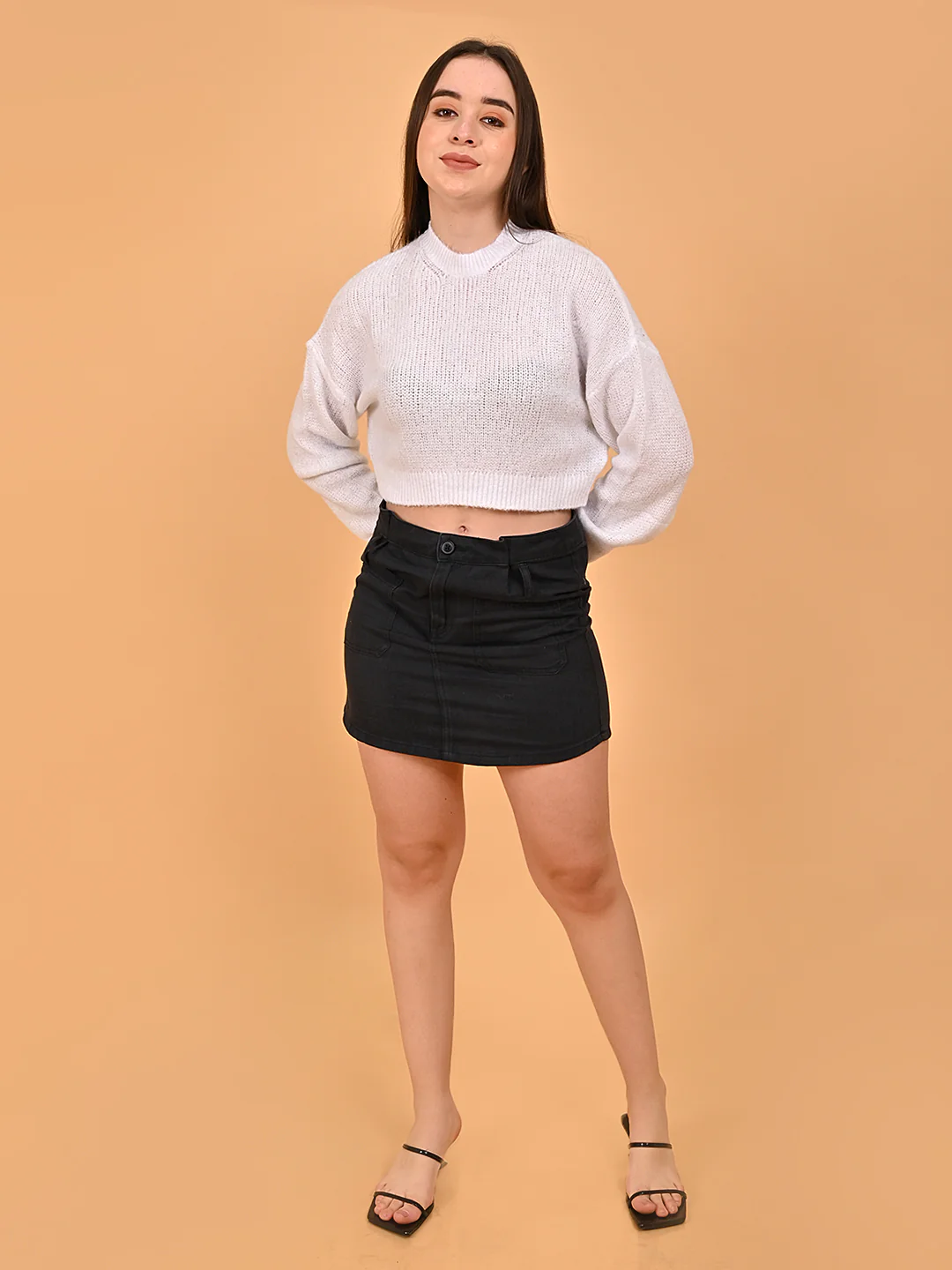 Women White Turtleneck Sweater - Image 2