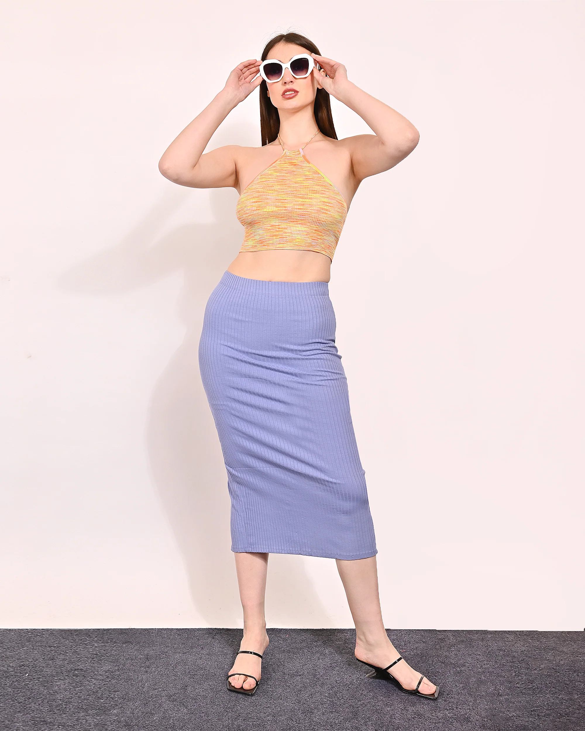 Women Yellow Halter Neck Cami - Image 6