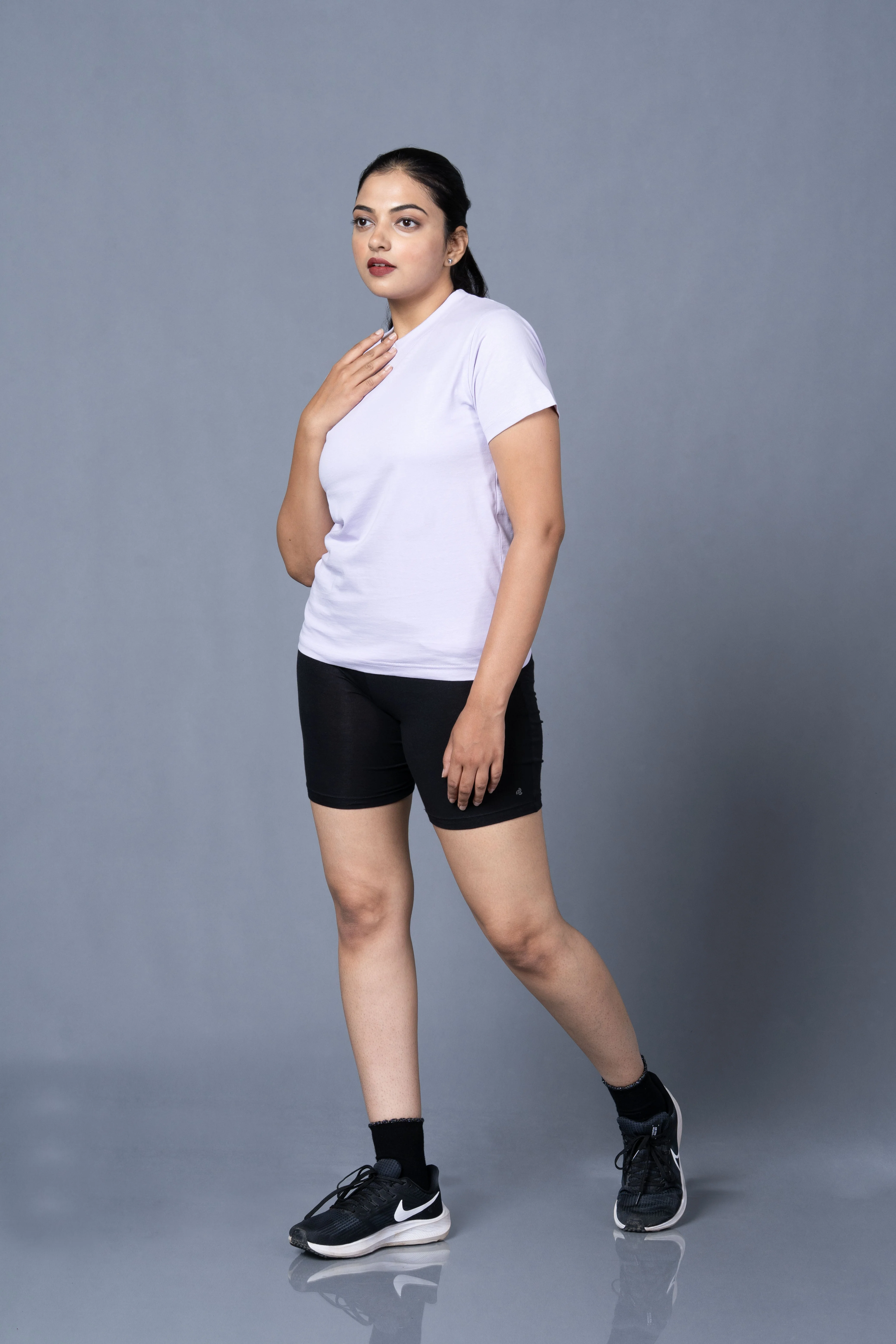 Women Blue Round Neck Tshirt - Image 2